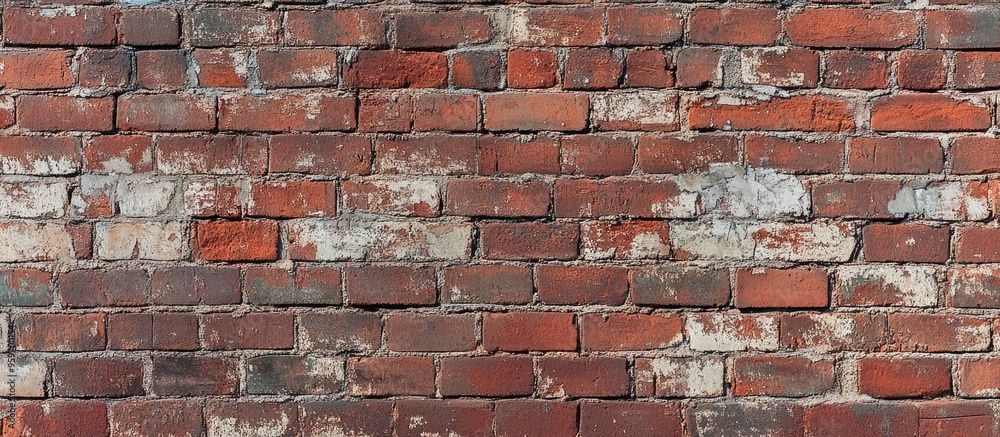 Aufkleber weathered red brick wall background texture. with copy space image. Place for adding text or design