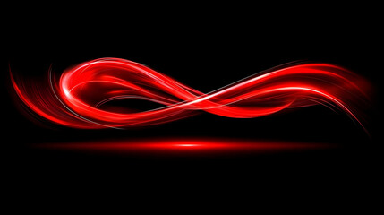 Abstract Red Light Wave on Black Background