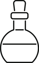Simple vector icon of a chemistry flask with a substance on a white background