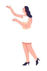 Happy Woman in Modern Outfit Illustration