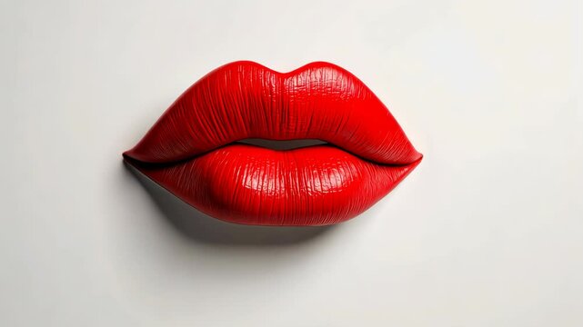 Stunning red lips in a modern cartoon style, perfect for adding a touch of glam to any project with a playful, sexy flair.