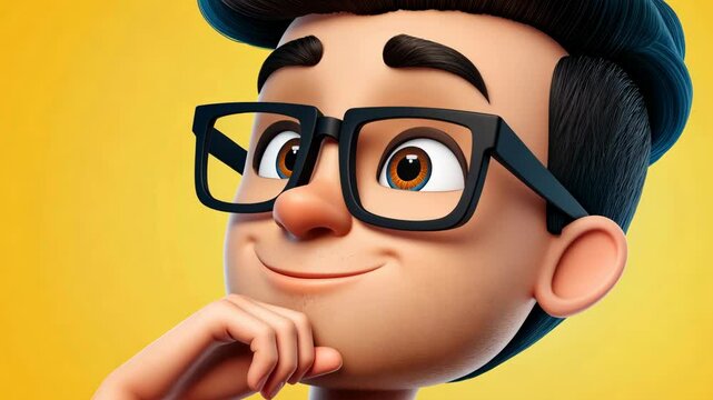 A vibrant 3D render icon showcasing modern thinking in a playful cartoon style with engaging textures.