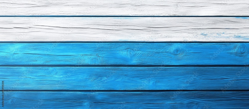 Aufkleber blue and white backdrop of horizontal planks. with copy space image. Place for adding text or design