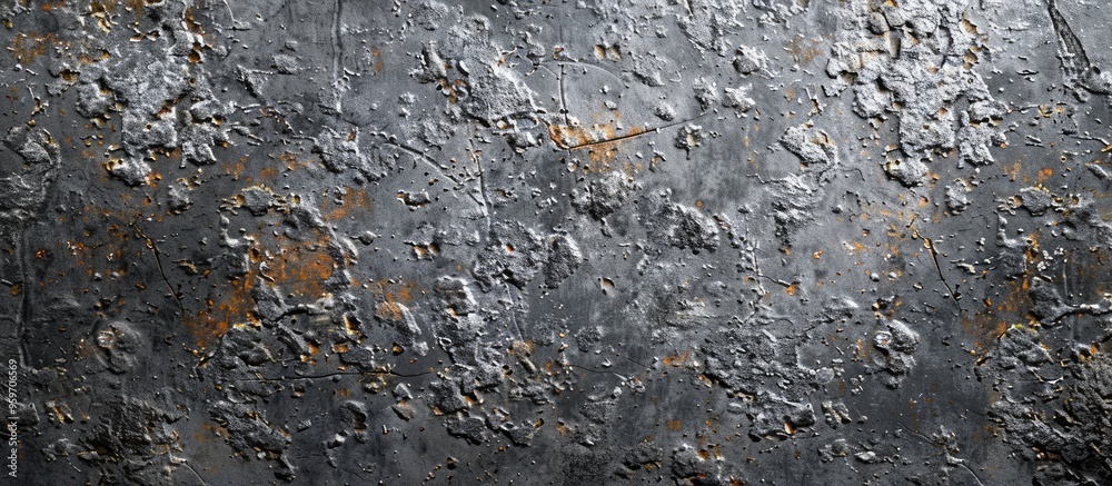 Poster Grunge style Close up image of a concrete texture detail The aged gray and dark cement background features a pattern of scattered cement in natural color. with copy space image