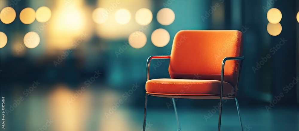 Aufkleber Chair background Modern chair furniture with a defocused abstract background Blurred bokeh. with copy space image. Place for adding text or design