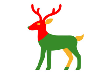 christmas reindeer with red ribbon