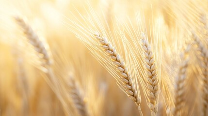 Golden Waves in Sunlit Field, a serene landscape depicting golden wheat gently swaying in a vibrant field under warm sunlight, evoking tranquility and abundance.