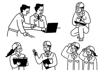 Set of people working in work clothes_2