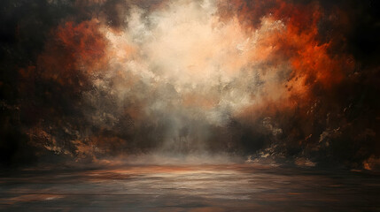 Naklejka premium Dramatic Abstract Background with Orange and Brown Tones