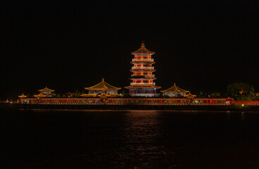 Chinese architecture at night

