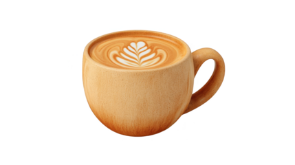 Latte Art Coffee Cup with Leaf Design