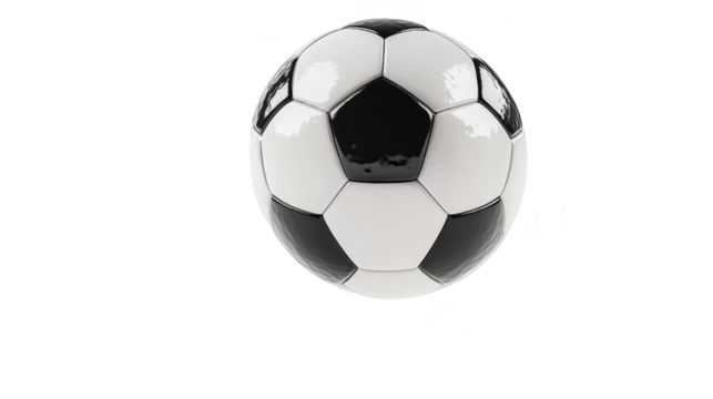 Classic black and white soccer ball isolated transparent background - Powered by Adobe
