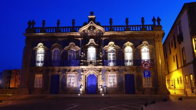 BRAGA, PORTUGAL - APRIL 15 2017: Palace of Raio is Baroque residence in urbanized area of municipality of Braga, in civil parish of Sao Jose de Sao Lazaro. It is late Baroque, early Rococo style.