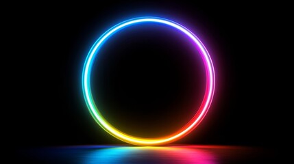 Neon Circular Light Art: neon
