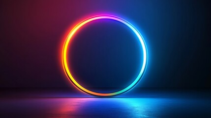 Obraz premium Glowing Neon Ring Abstract Background