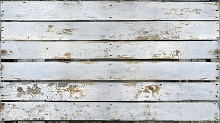 Fototapeta premium A weathered wooden background featuring distressed white planks, perfect for rustic-themed designs and presentations. 