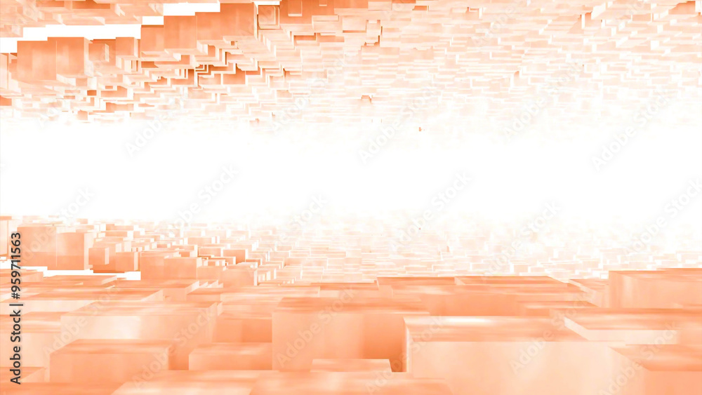 Canvas Prints background of flying among boxes. design. 3d cubes and light corridor.
