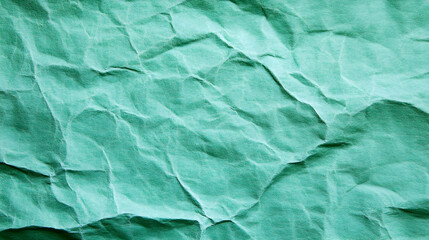 Obraz premium Green Crumpled Paper Texture Background