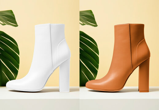 Apparel Ankle Boot Mockup With Generative AI