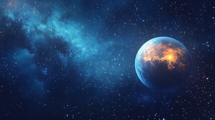 Obraz premium Planet in Deep Space