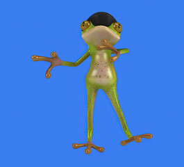 Fun 3D cartoon frog dancing