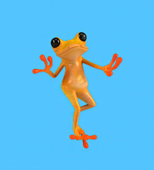 Fun 3D cartoon frog dancing