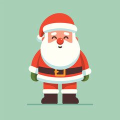 Jolly Santa Claus Cartoon Illustration with Candy Cane and Gift Bag