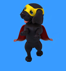 Fun 3D cartoon black Labrador retriever