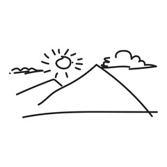 doodle small children's paintings mountains