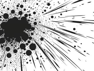 Black and White Comic Book Explosion