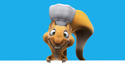 Fun 3D cartoon squirrel chef