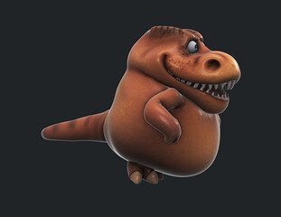 Fun 3D cartoon dino clapping © Julien Tromeur