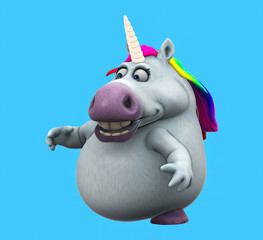 Fun 3D cartoon unicorn talking © Julien Tromeur