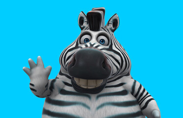 Fun 3D cartoon zebra