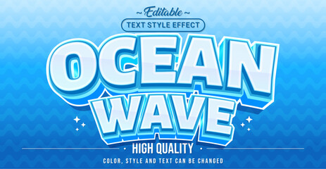 Editable text style effect - Ocean Wave text style theme.