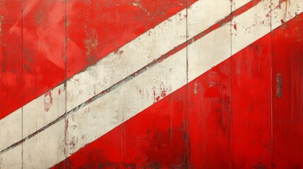Aged and Weathered Diving Flag