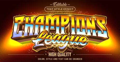 Editable text style effect - Champions League text style theme.