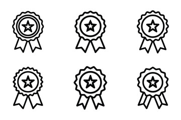 Award badge icon bundle set in vector style