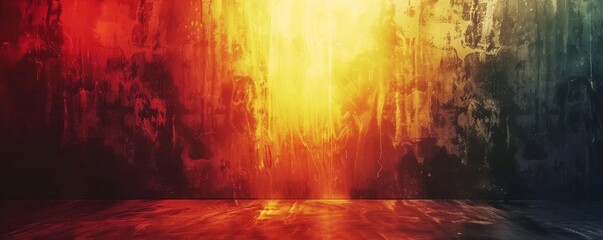 Fototapeta premium Intense grainy gradient with fiery red and yellow, 4K hyperrealistic photo