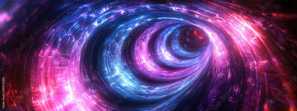 Aufkleber Creative arrangement of fractal textures and lights in a 3D cartoon rendering representing concepts of design science and technology within the Fractal Nebulae series