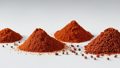 Pile tas épices rouges safran curcuma tandoori paprika piment poudre. © picpics