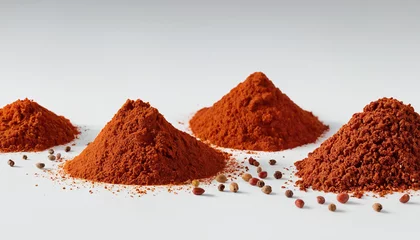 Pile tas épices rouges safran curcuma tandoori paprika piment poudre. © picpics
