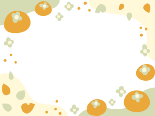 かわいい秋の背景12　柿の実柄