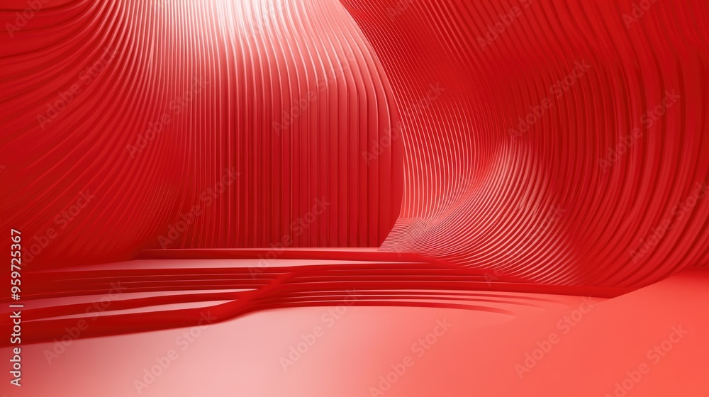 Aufkleber Red abstract vertical background for product display 3D rendering