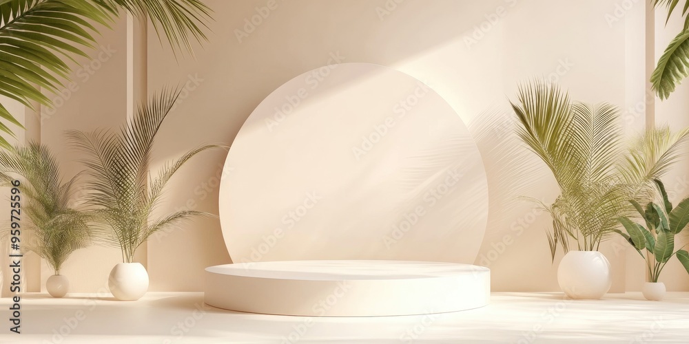 Poster minimalist podium studio background ideal for product presentation abstract background scene rendere