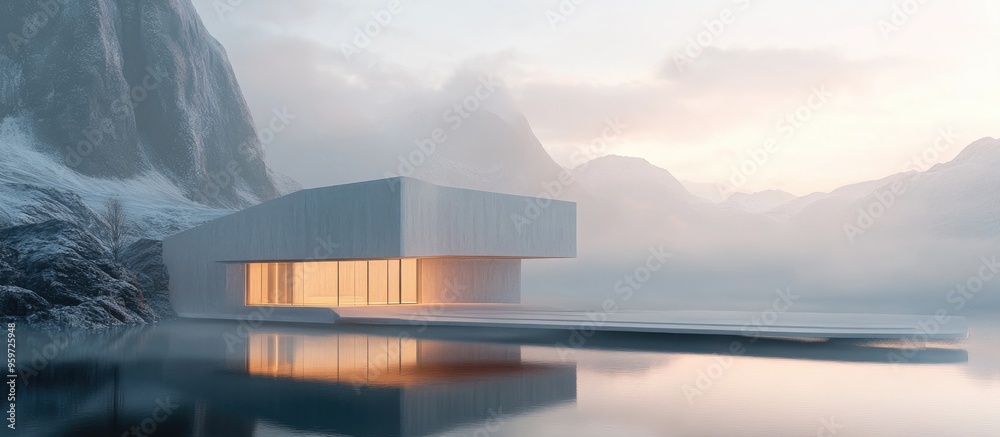 Poster Surreal and Minimalist 3D Architectural Rendering