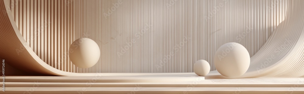 Poster Abstract 3D rendering mock up display for product showcasing minimalist design concept geometric backdrop product presentation