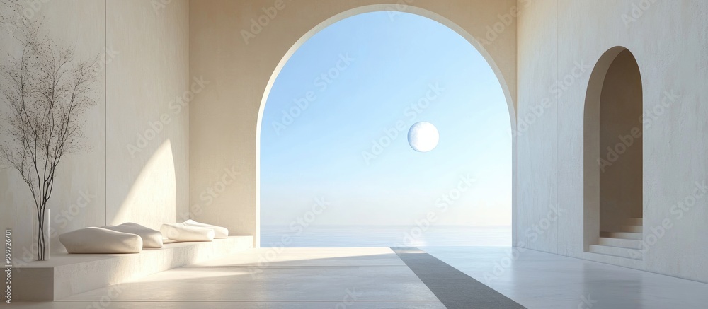 Poster minimalist surreal architecture 3d visualization