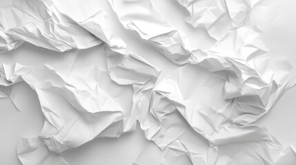 Fototapeta premium Crumpled White Paper Texture