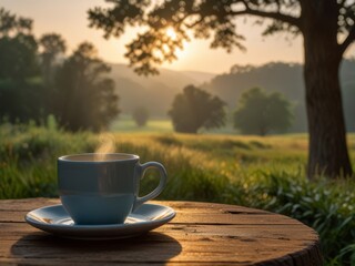 Morning Coffee with a Mountain View